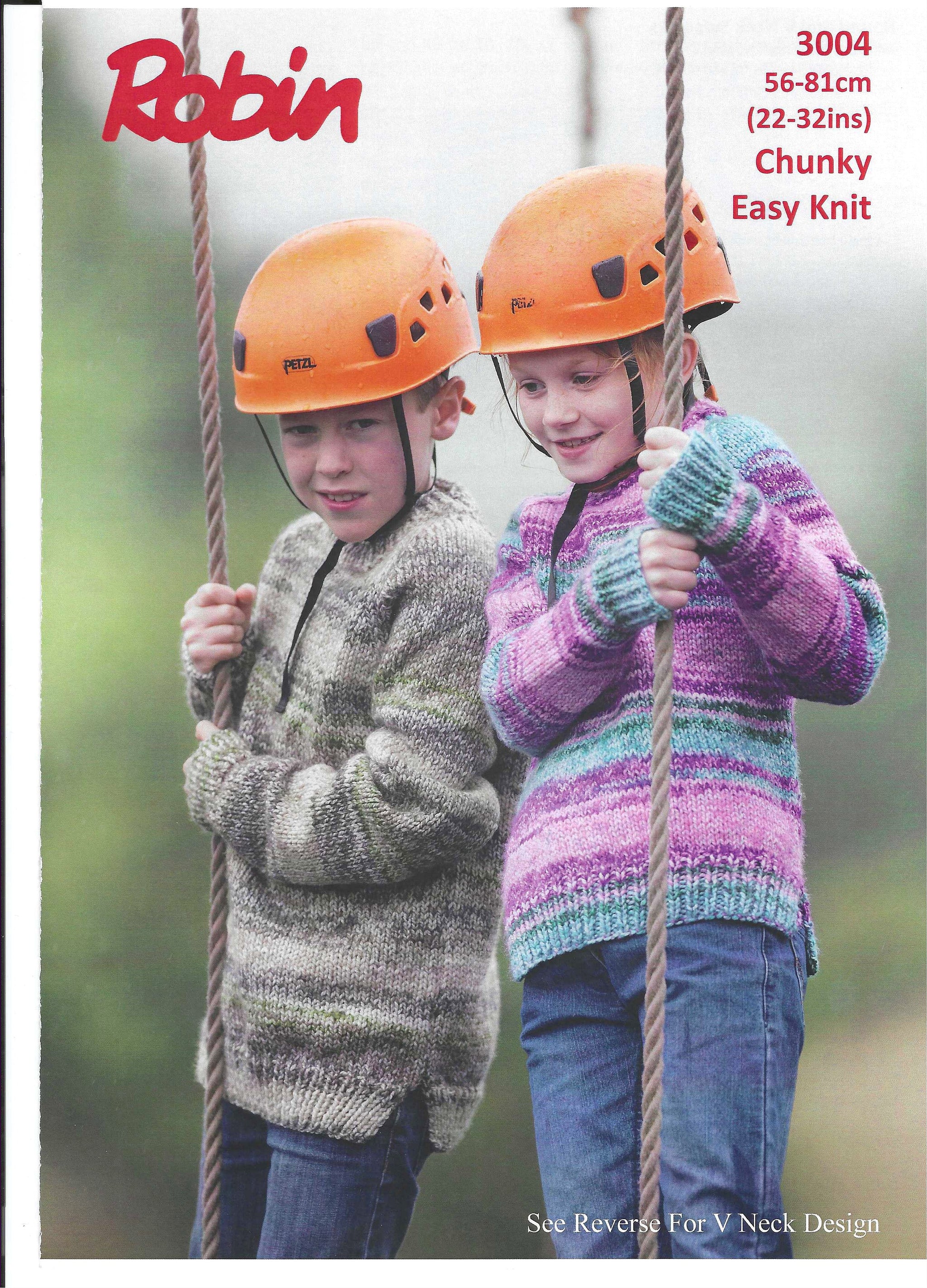Robin Chunky 3004 Children Round Or V Neck Sweaters (Downloadable PDF)