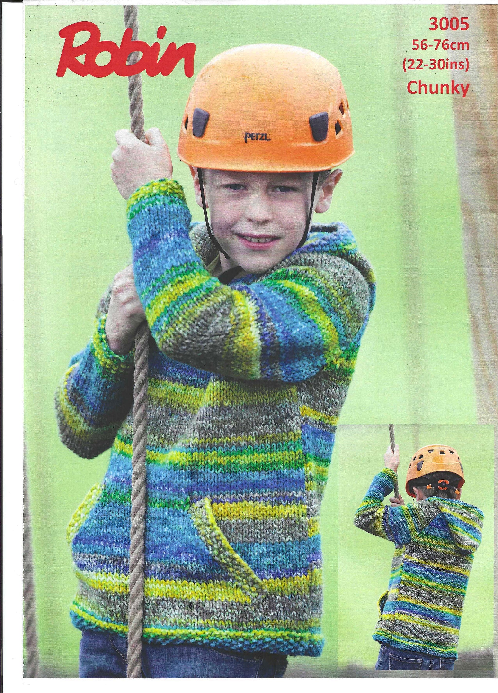 Robin Chunky 3005 Chunky Hooded Sweater (Downloadable PDF)
