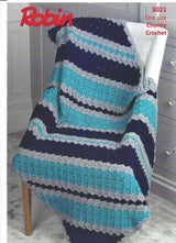 Robin 3021 Chunky Crochet Diagonal Stipe Throw