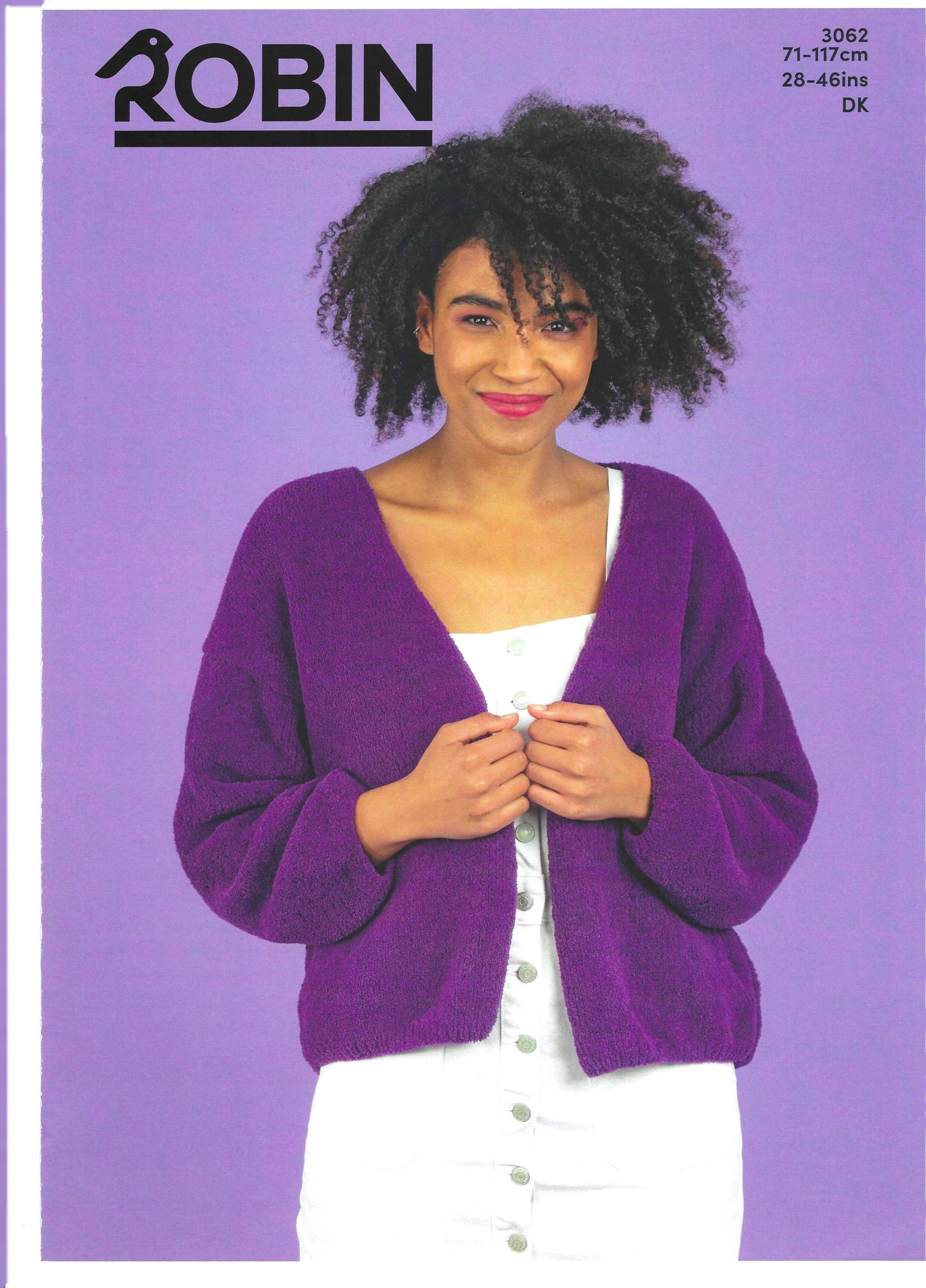 PDF Ladies Cardigan Plush DK Robin 3062 (Downloadable PDF)