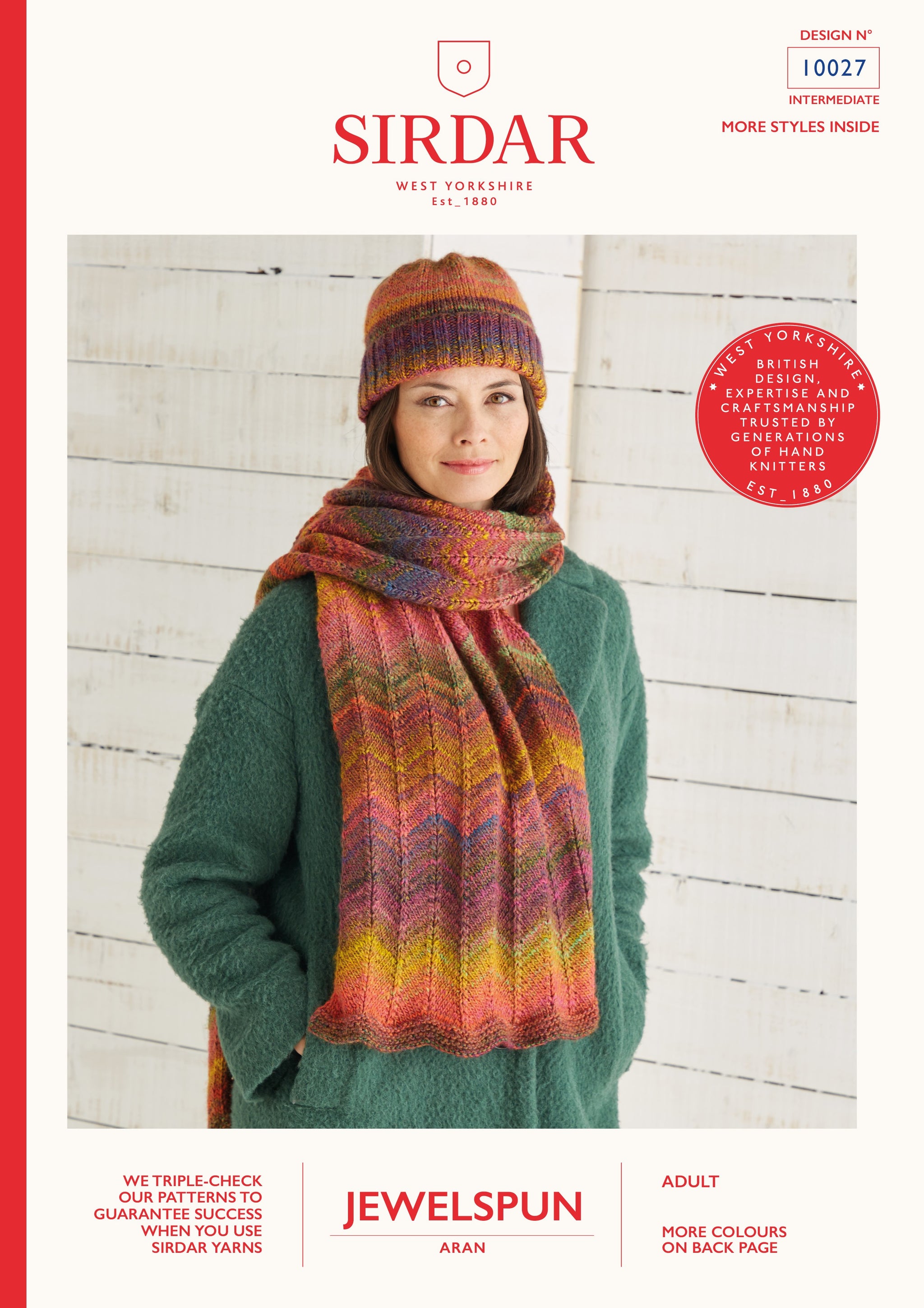 Sirdar 10027 Hat and Scarf in Jewelspun Leaflet
