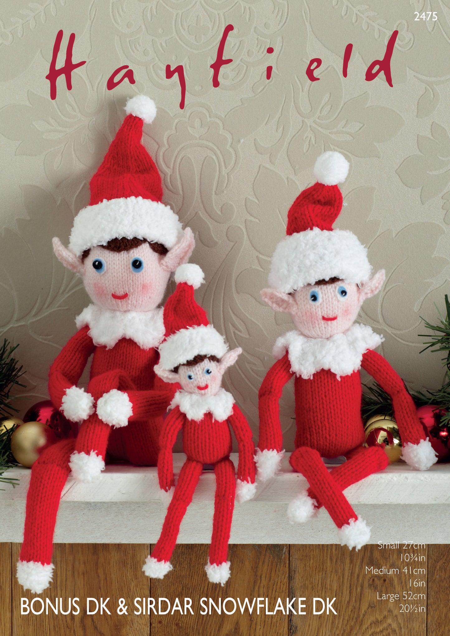 Hayfield 2475 Christmas Elves in Bonus DK and Snowflake DK leaflet