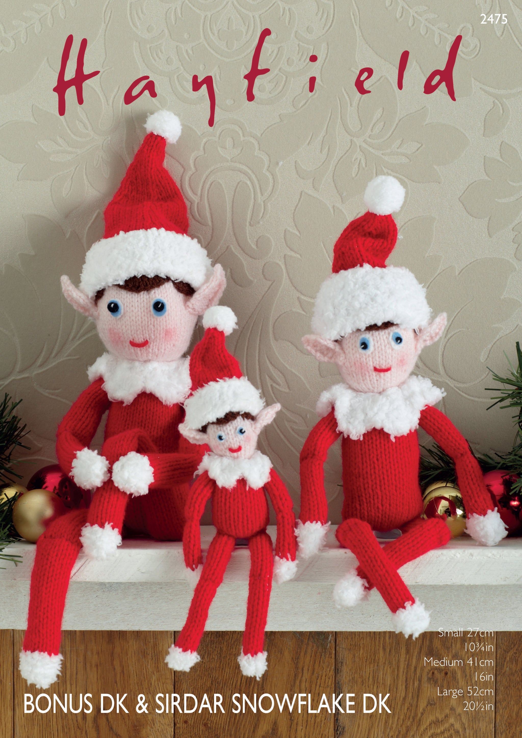 Hayfield 2475 Christmas Elves in Bonus DK and Snowflake DK leaflet