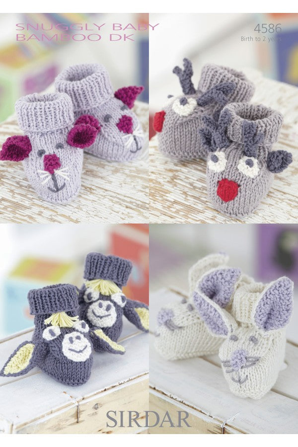 Sirdar 4586 Bootees in Snuggly Baby Bamboo DK Leaflet