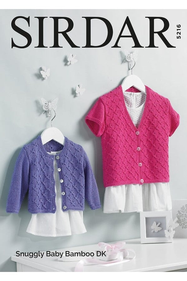Sirdar 5216 Baby Girl's Cardigans in Snuggly Baby Bamboo DK Leaflet