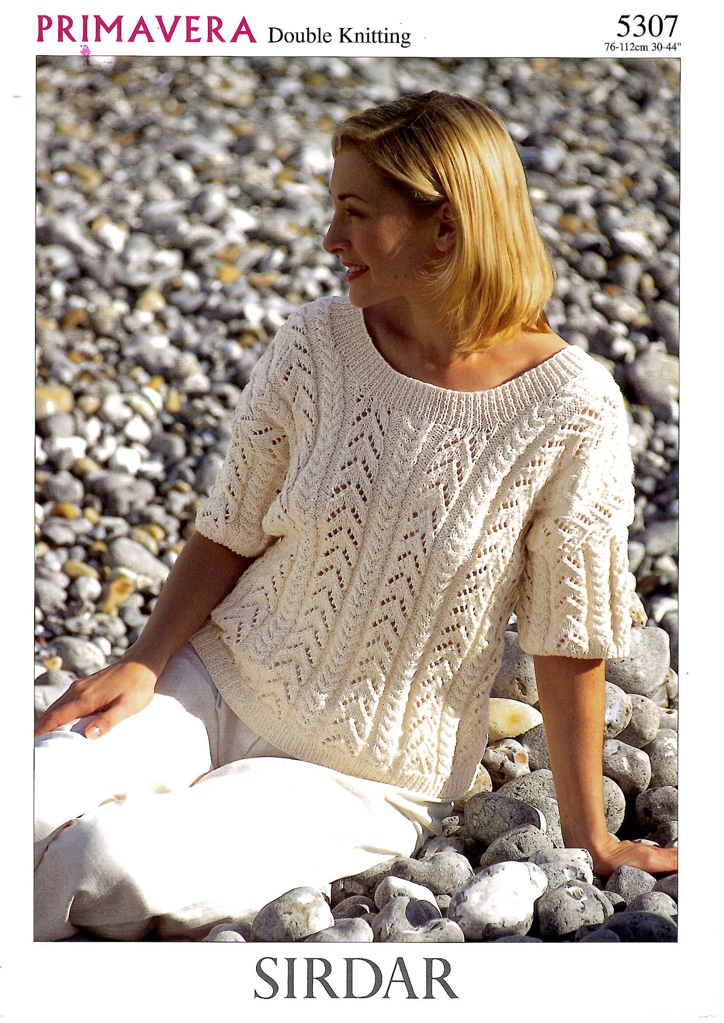 Sirdar 5307 Primavera DK Short Sleeve Knitted Top 76cm - 112cm (Downloadable PDF)