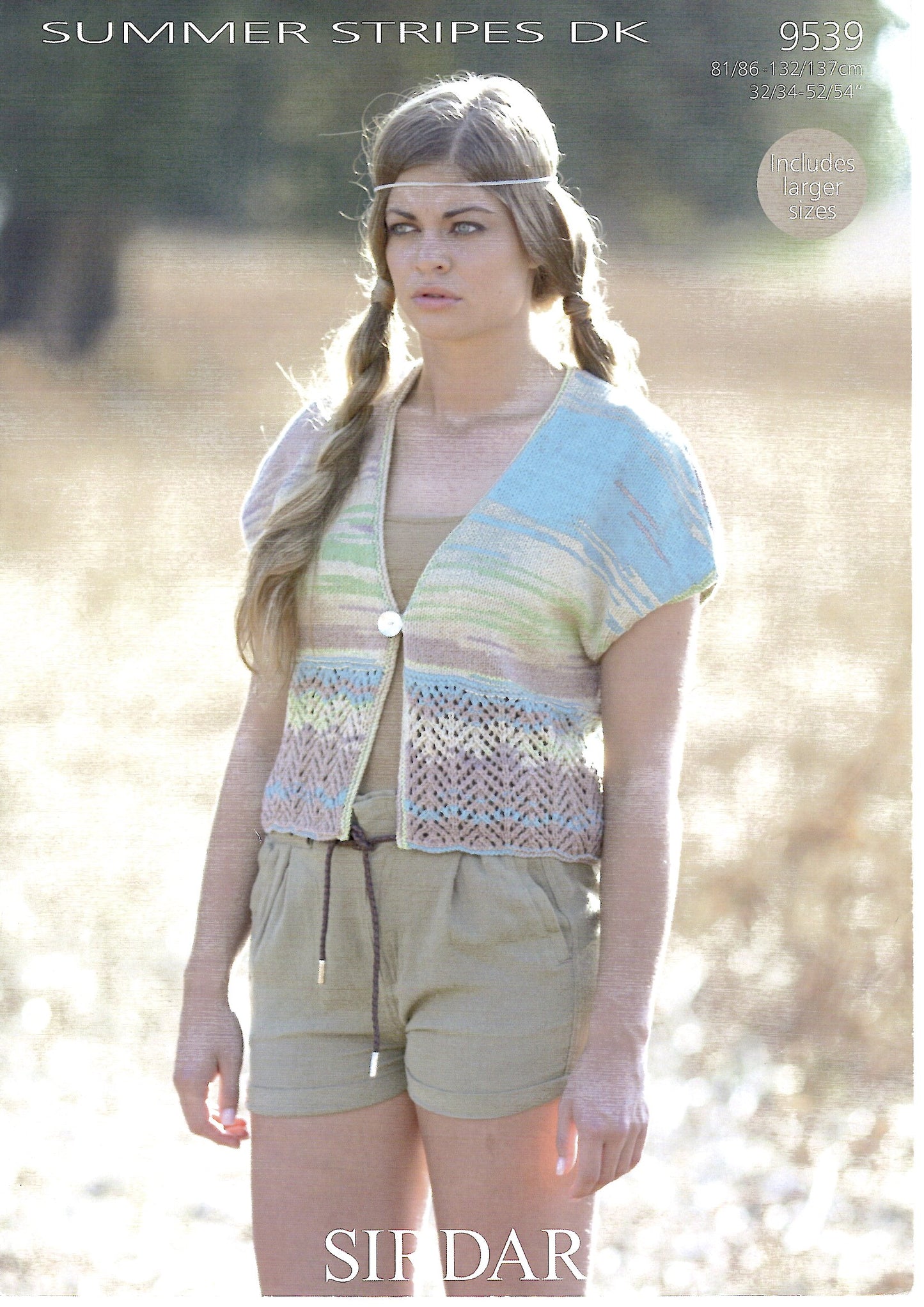 Sirdar : DK 9539 Short Sleeve Cardigan With Lace Detail (Downloadable PDF)