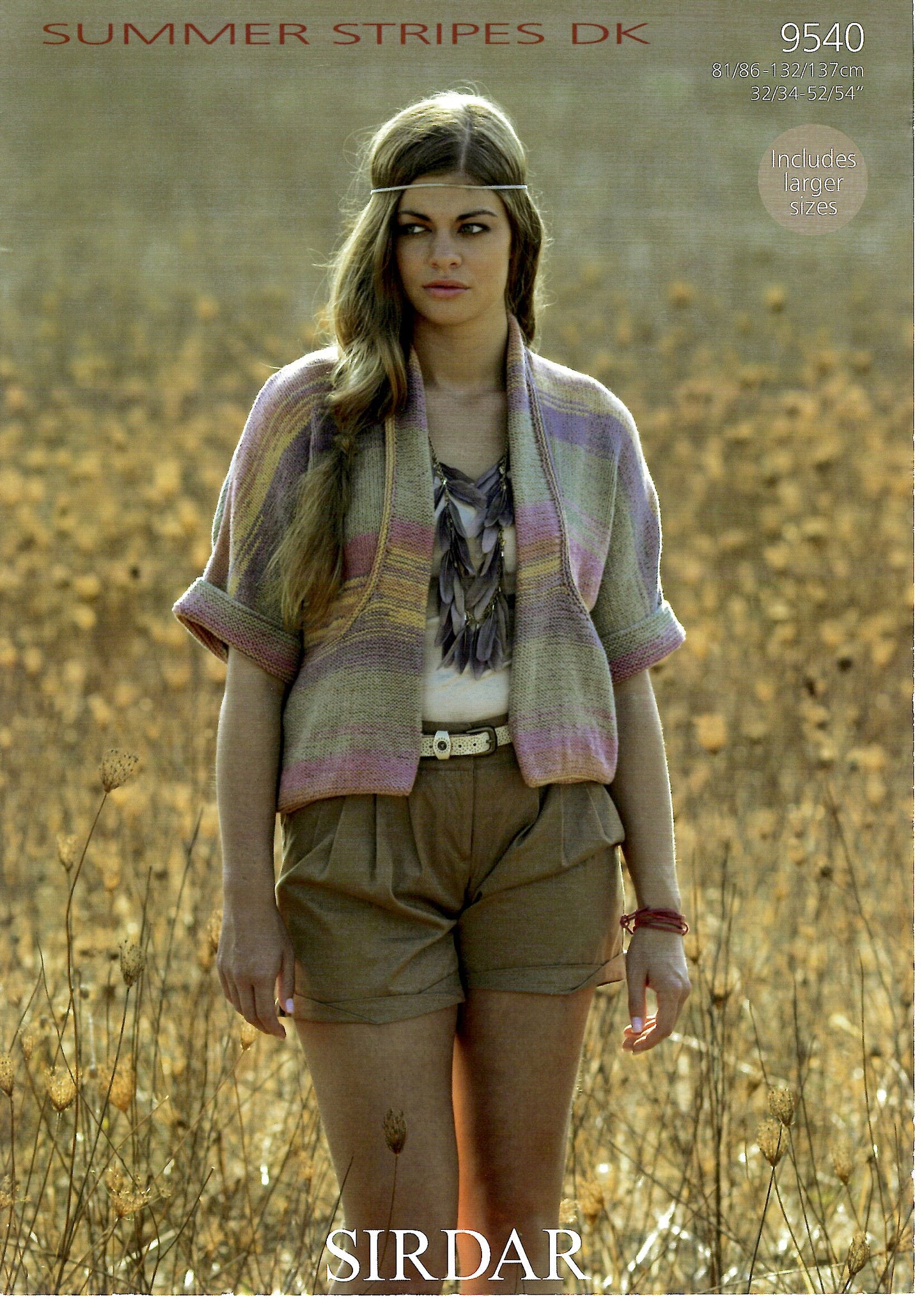 Sirdar : Summer Stripes DK 9540 Ladies Short Jacket (Downloadable PDF)