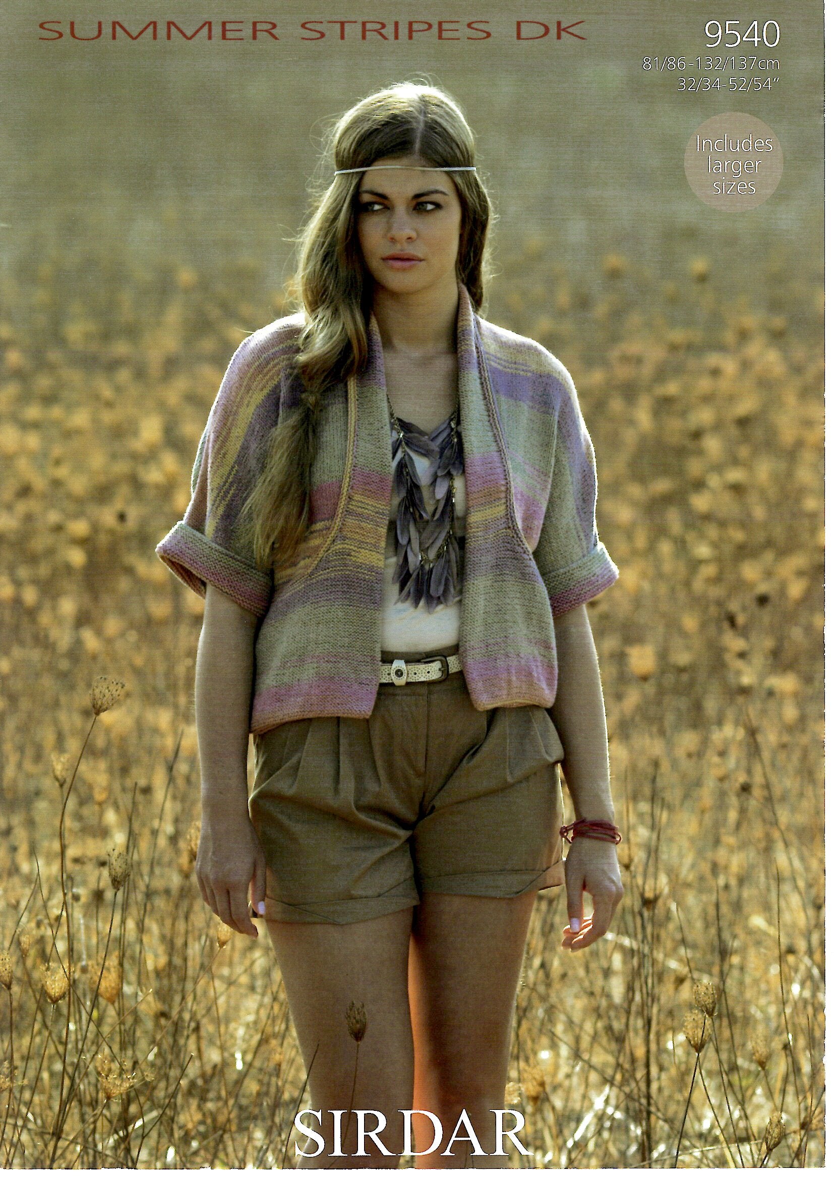 Sirdar : Summer Stripes DK 9540 Ladies Short Jacket (Downloadable PDF)