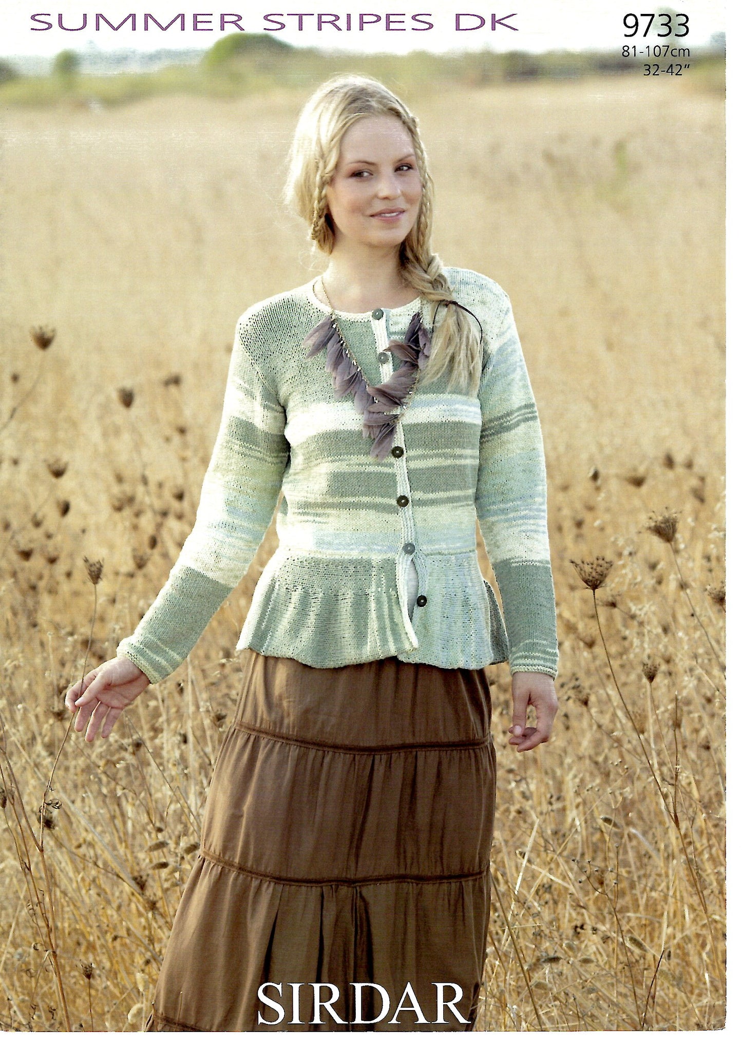 Sirdar 9733 Summer Stripes DK Ladies Cardigan (Downloadable PDF)