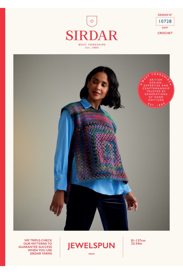 Sirdar 10728 Crochet Tabard in Jewelspun Booklet