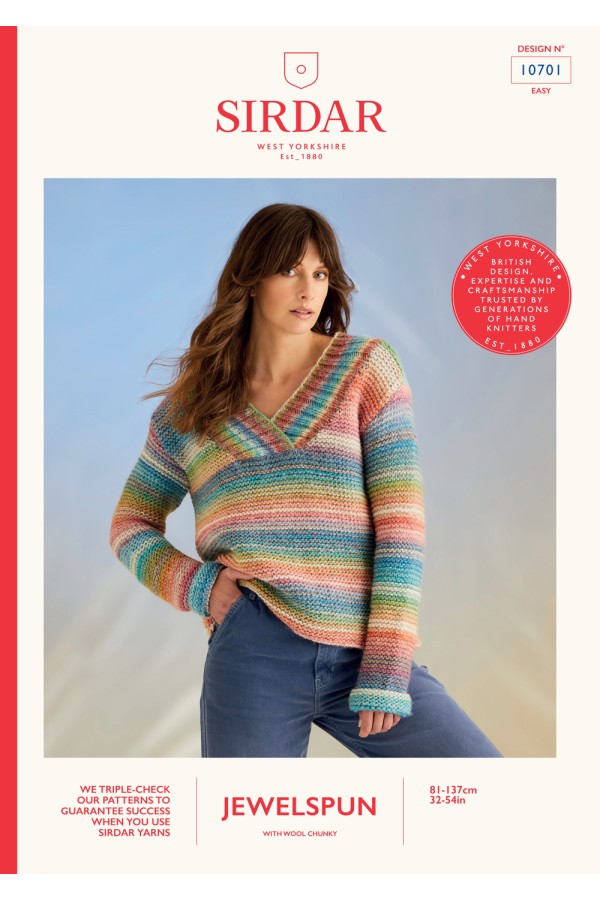 Sirdar 10701 Sweater in Jewelspun with Wool Chunky Booklet