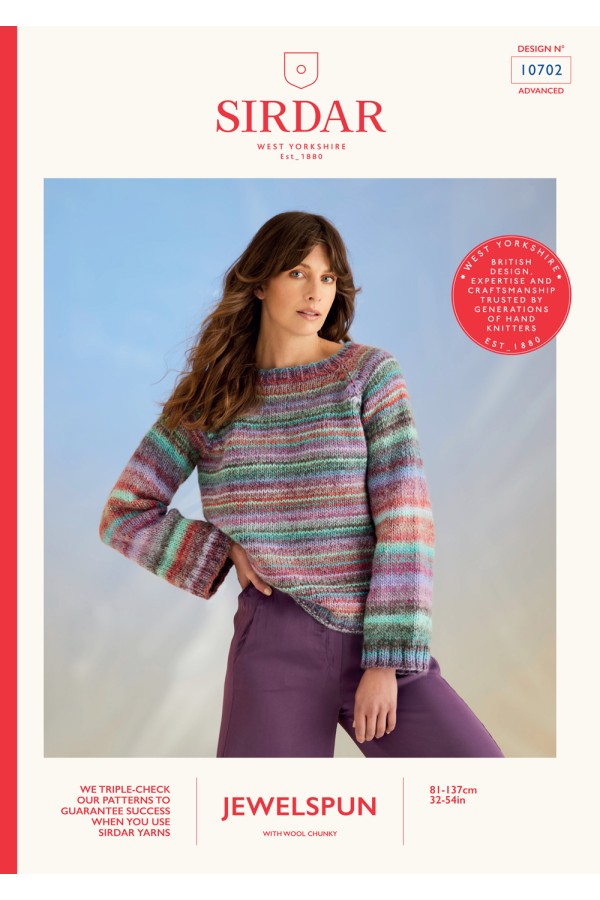 Sirdar 10702 Sweater in Jewelspun with Wool Chunky Booklet