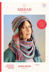 Sirdar 10709 Hat and Snood in Jewelspun with Wool Chunky Booklet