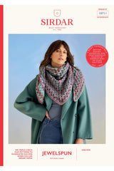 Sirdar 10711 Shawl in Jewelspun with Wool Chunky Booklet