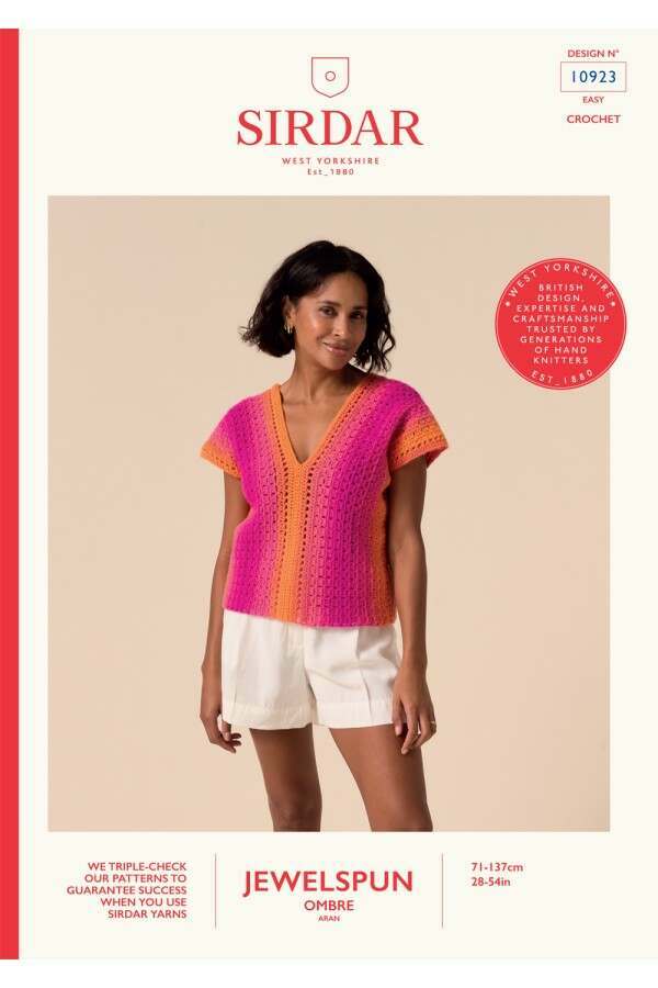 Sirdar 10923 Crochet Top in Jewelspun Ombre Aran Booklet
