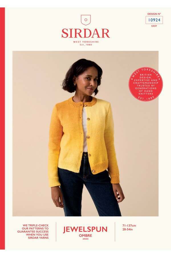 Sirdar 10924 Cardigan in Jewelspun Ombre Aran Booklet