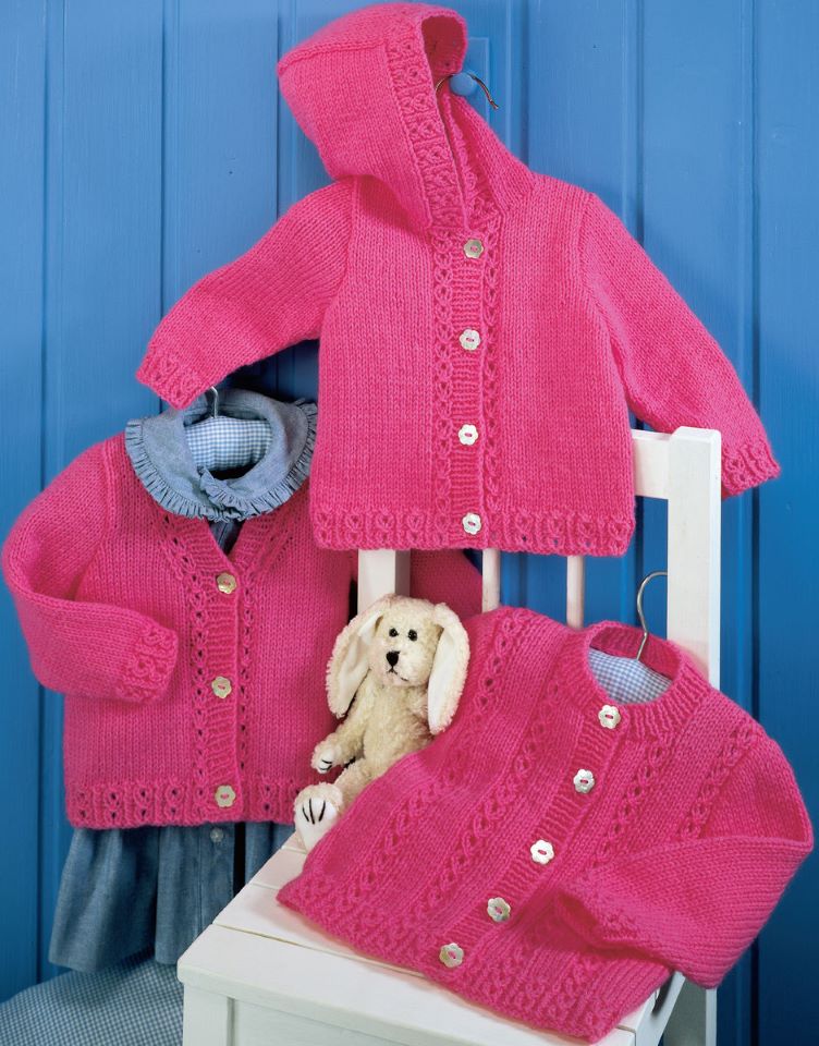 Sirdar Snuggly DK Pattern 3110 Baby Round Neck, V Neck & Hooded Birth-6 Years