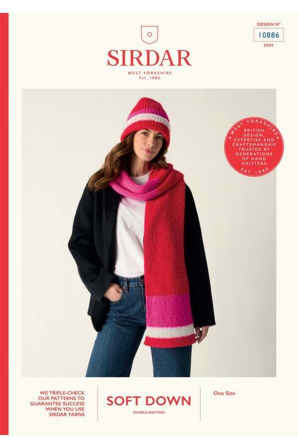 Sirdar 10886 Hat and Scarf in Soft Down DK Booklet