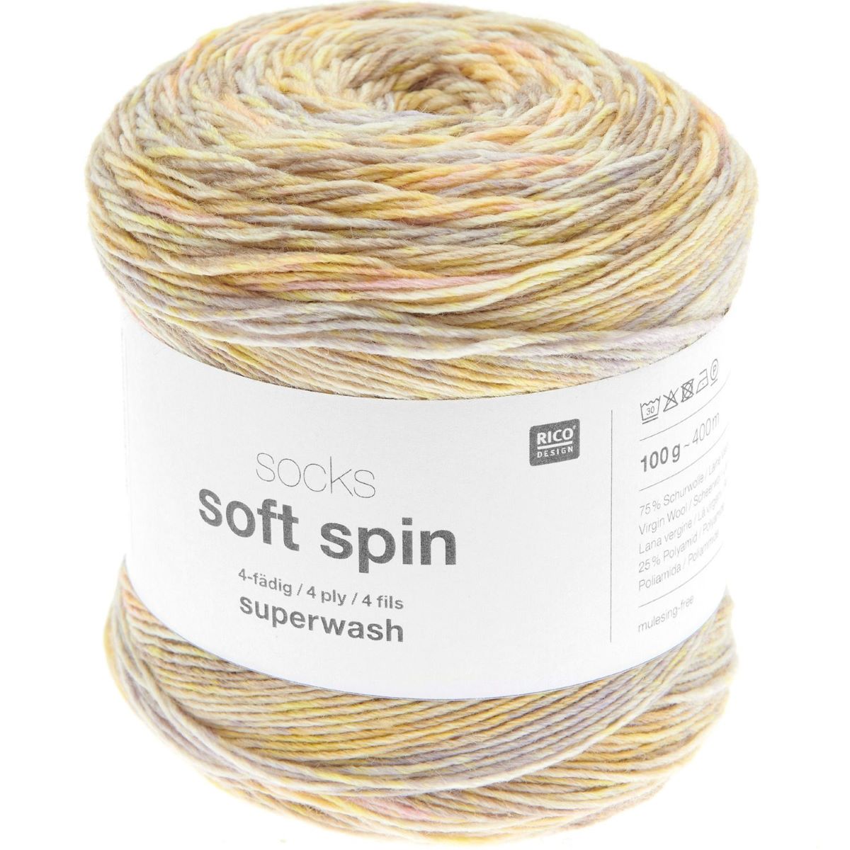Rico Soft Spin Sock 4ply 007 Summer Vibes