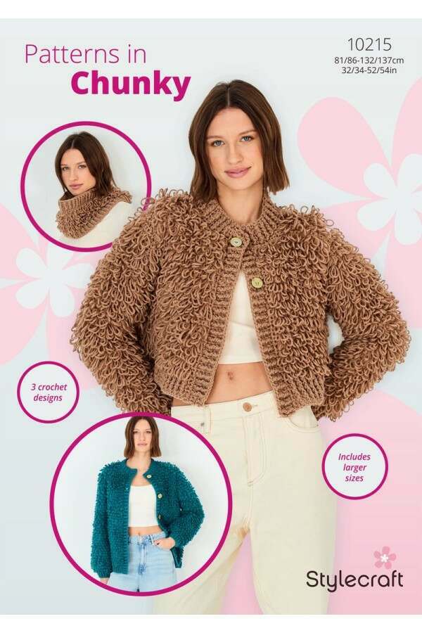 Stylecraft 10215 Crochet Cardigans and Snood in Special Chunky leaflet
