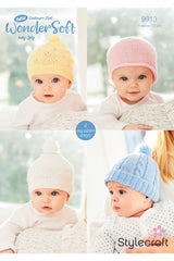 Stylecraft 9913 Hats in Wondersoft 3 Ply Cashmere Feel Leaflet
