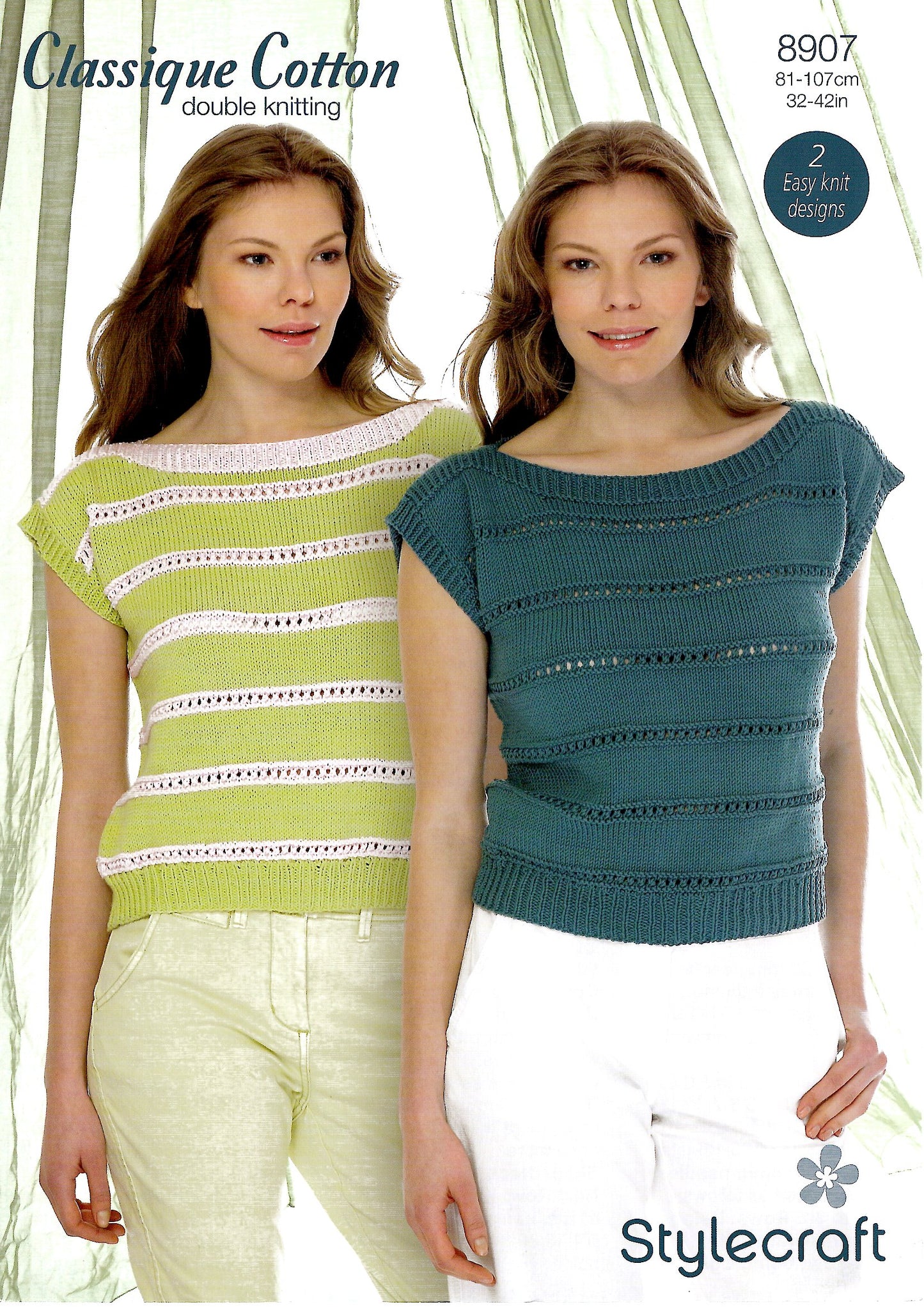Stylecraft 8907 DK Ladies Sleeveless Tops 32-42 (Downloadable PDF)