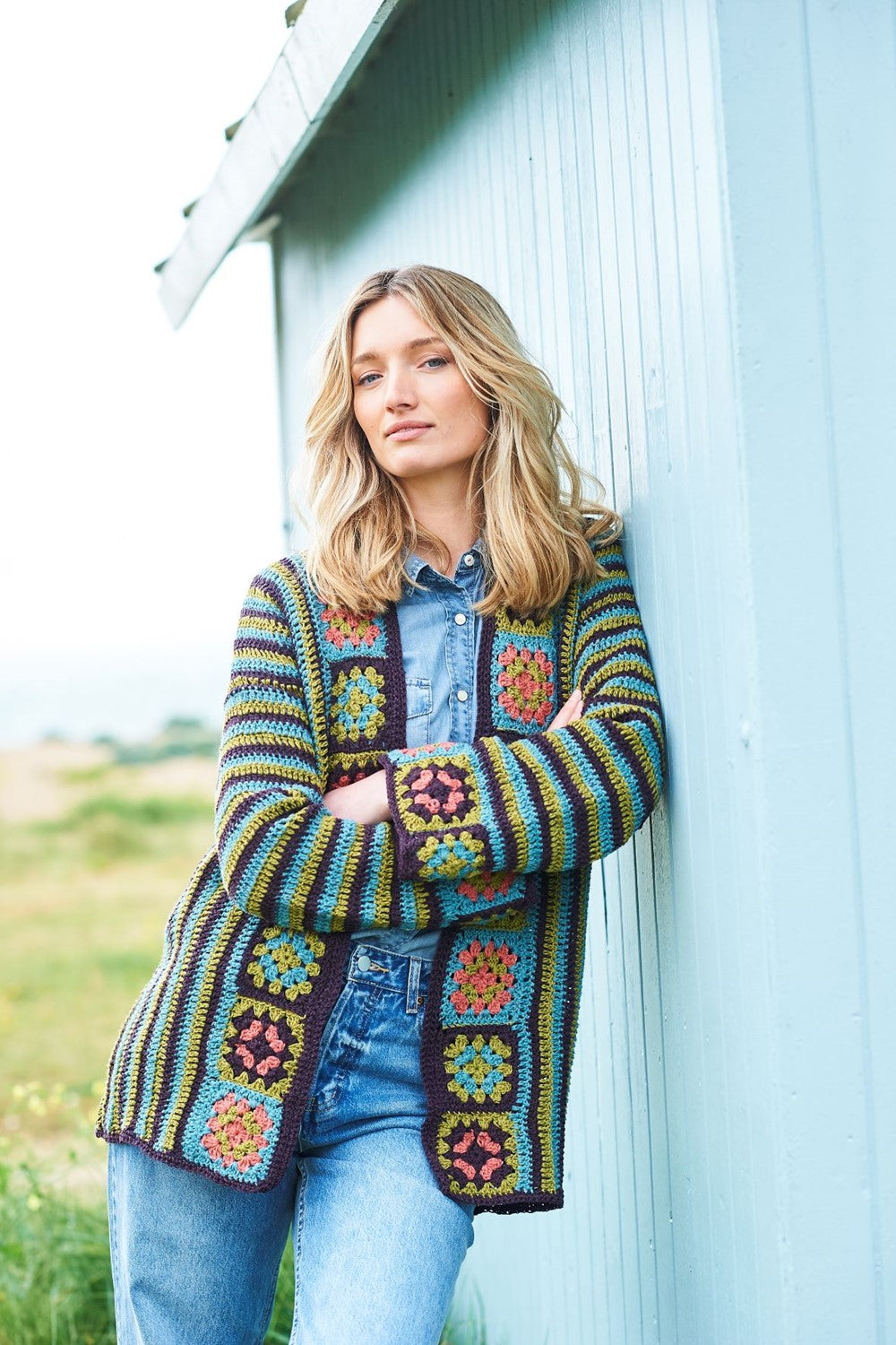 Stylecraft Crochet Granny Motif Long Or Short Cardigans Recreate DK 9966