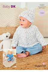 Stylecraft 10201 Sweater, Hat and Blanket in Bambino Dotty DK Leaflet