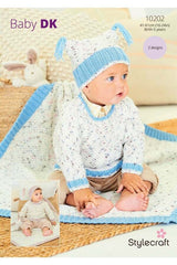 Stylecraft 10202 Sweater, Hat and Blanket in Bambino Dotty DK and Bambino DK Leaflet