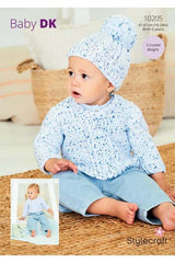 Stylecraft 10205 Sweater, Hat and Blanket in Bambino Dotty DK Leaflet