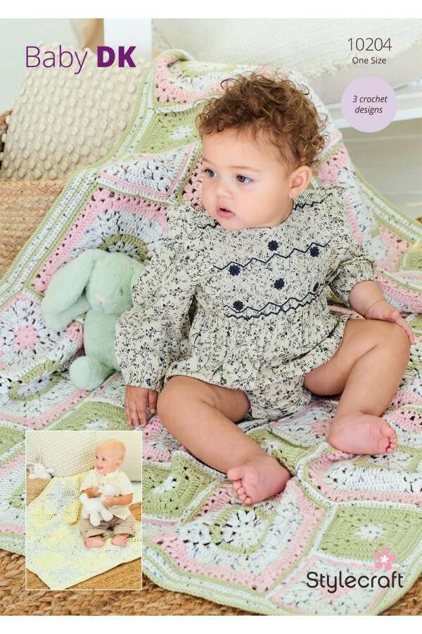 Stylecraft 10204 Blankets in Bambino Dotty DK and Bambino DK Leaflet