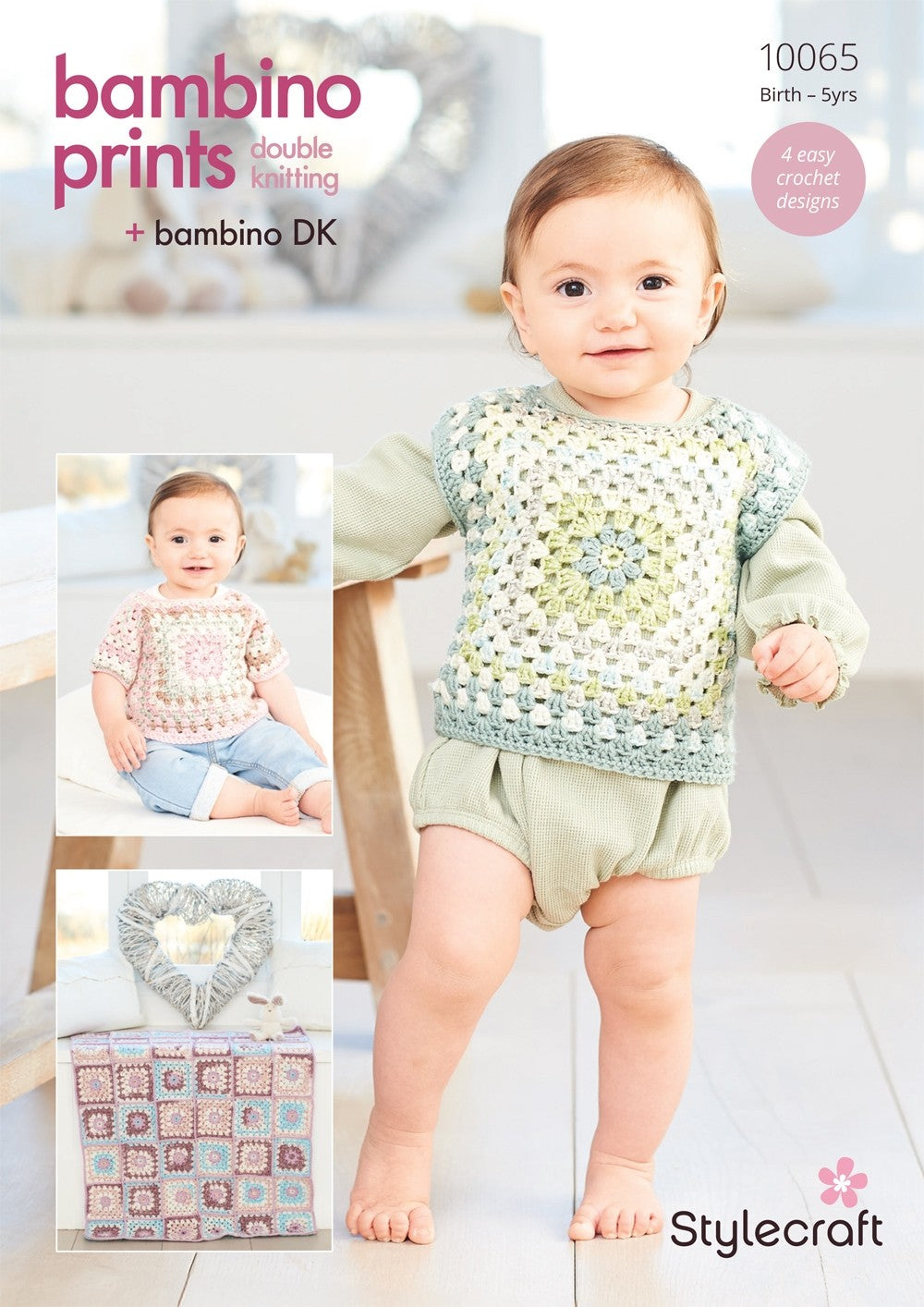 Stylecraft 10065 Crochet Tops and Blankets in Bambino DK and Bambino Print DK Pattern