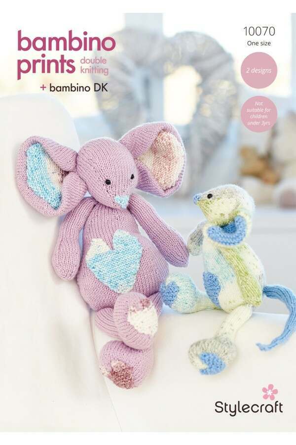 Stylecraft 10070 Mouse Toys in Bambino DK and Bambino Print DK Leaflet