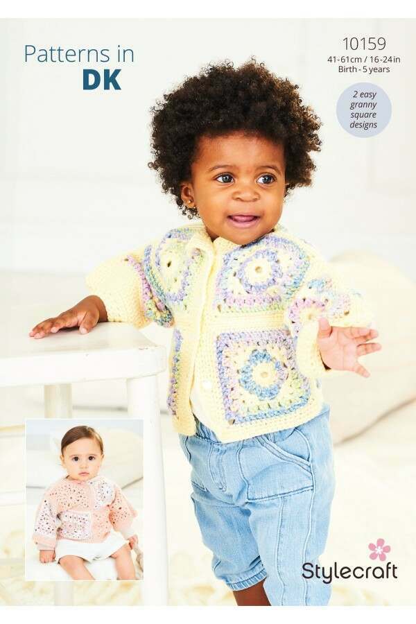 Stylecraft 10159 Crochet Cardigan and Top in Soft Baby Easy Stripes DK and Bambino DK Leaflet