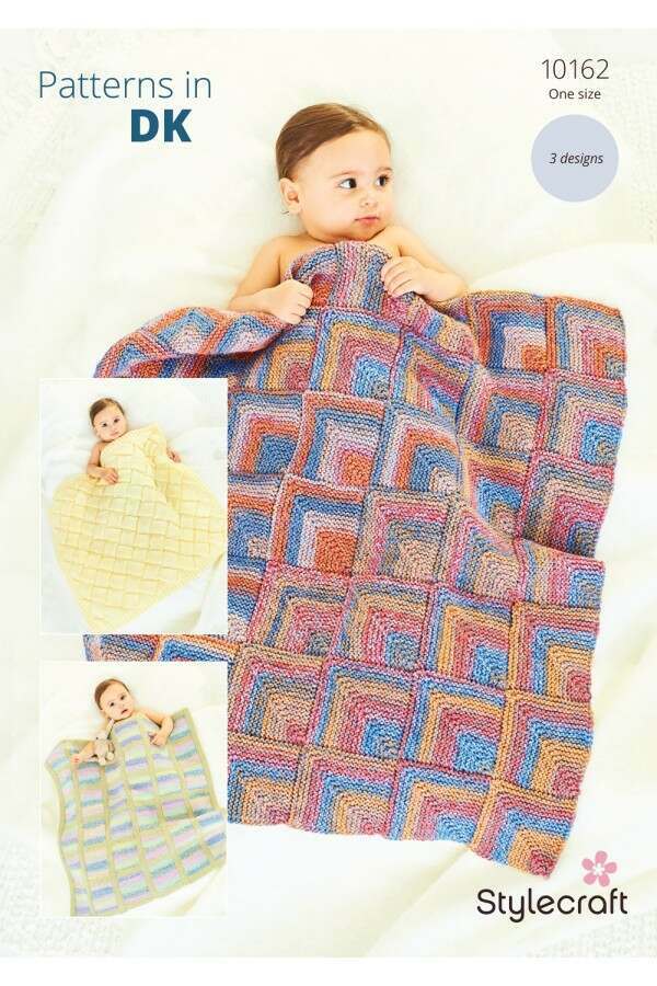 Stylecraft 10162 Blankets in Soft Baby Easy Stripes DK and Bambino DK Leaflet