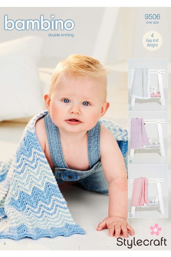 Stylecraft 9506 Blankets in Bambino DK Leaflet