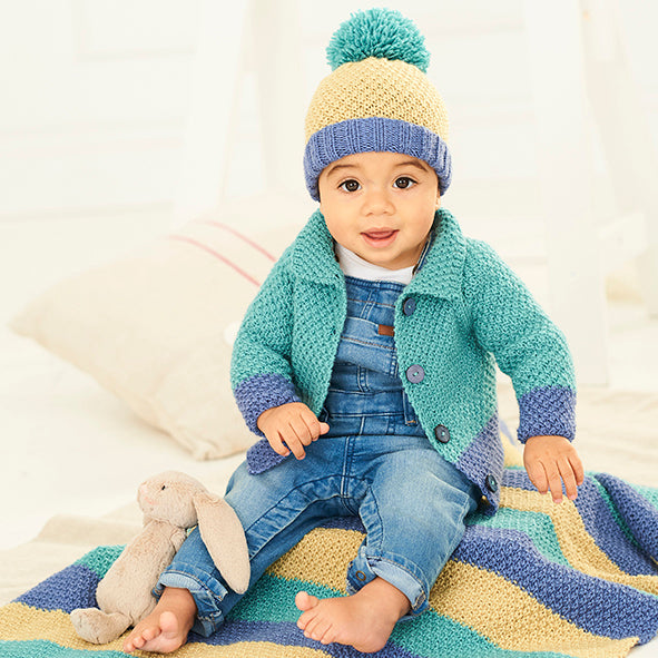 Stylecraft 9757: Bambino DK Cardigan Hat and Blanket