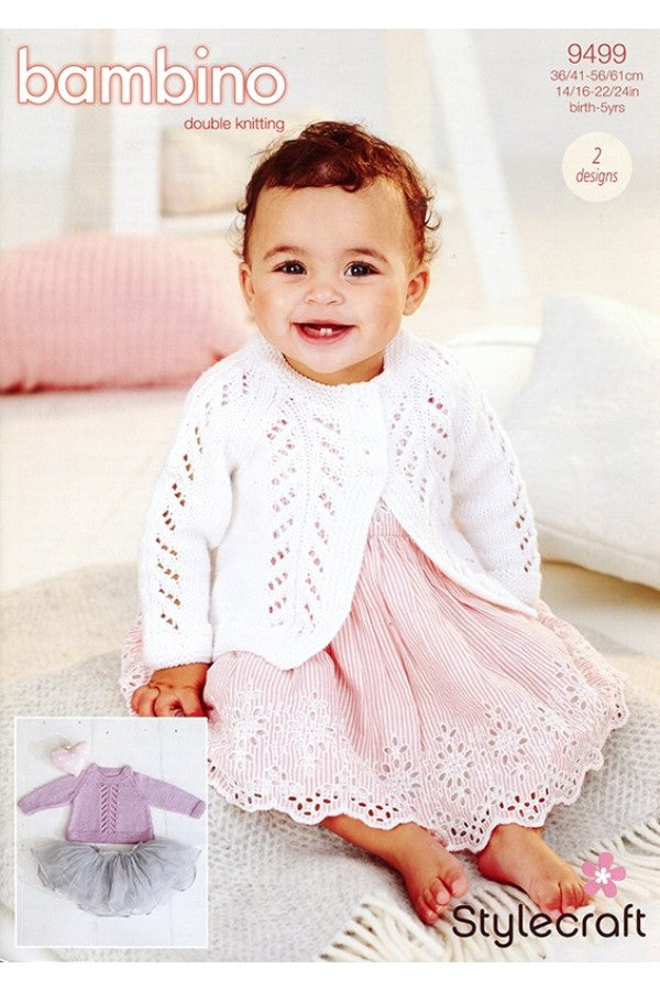 Stylecraft 9499 A-Line Sweater and Cardigan in Bambino DK Leaflet