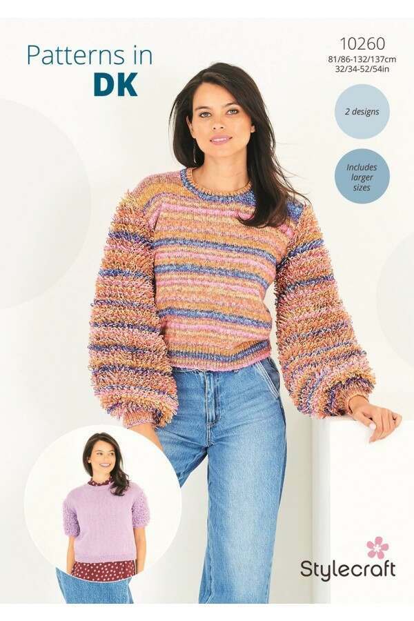 Stylecraft 10260 Sweaters in Recreate or Colour Burst DK Leaflet