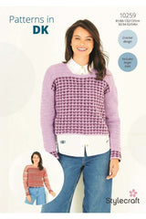 Stylecraft 10259 Crochet Sweaters in Recreate, Colour Burst DK or Special DK Leaflet