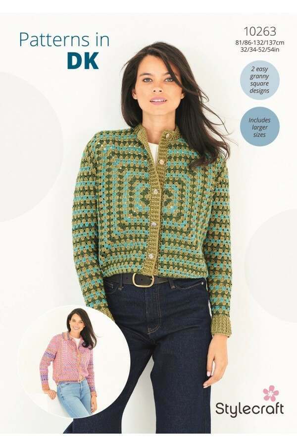 Stylecraft 10263 Crochet Jackets in Recreate, Colour Burst DK or Special DK Leaflet