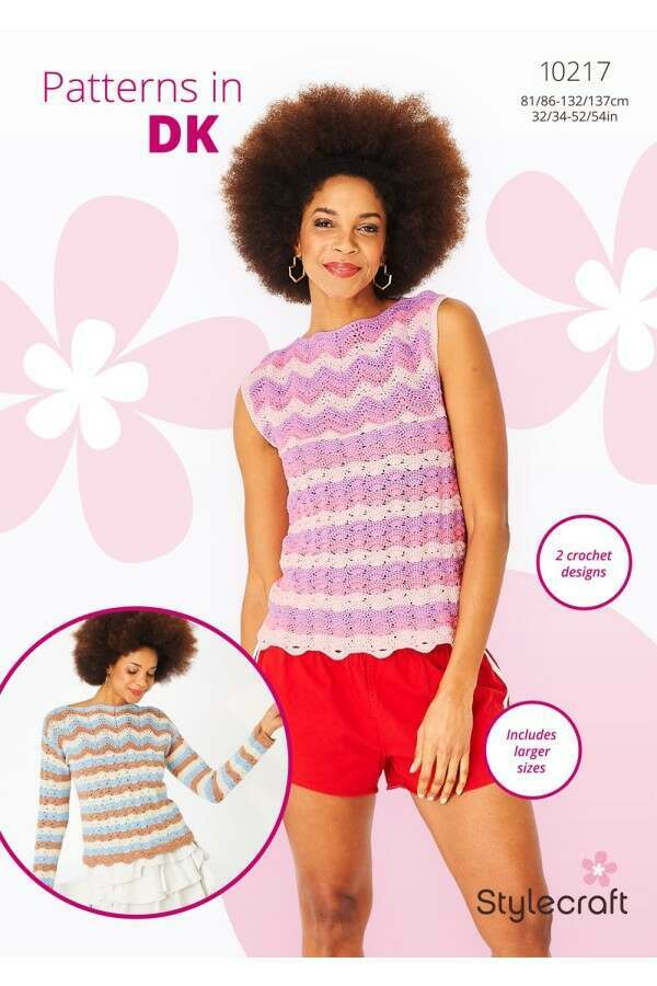 Stylecraft 10217 Crochet Top and Sweater in Cotton Twist DK leaflet