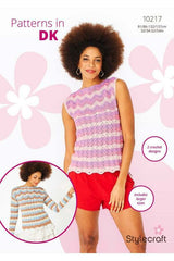 Stylecraft 10217 Crochet Top and Sweater in Cotton Twist DK leaflet