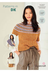 Stylecraft 10287 Sweater, Top and Cowl in Naturals - Pure Wool or Life DK Leaflet
