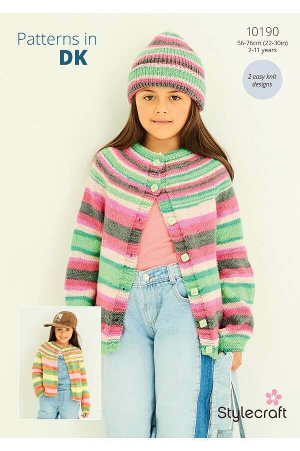Stylecraft 10190 Cardigans in Merry Go Round DK Leaflet