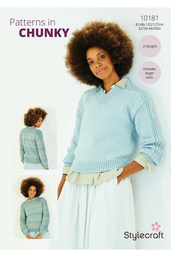 Stylecraft 10181 Sweaters in Moorland Chunky and Softie Leaflet