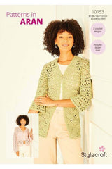 Stylecraft 10153 Kimono Crochet Jackets in Soft Pastels Aran Leaflet