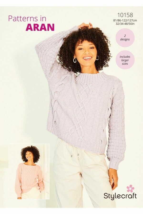 Stylecraft 10158 Sweaters in Soft Pastels Aran Leaflet