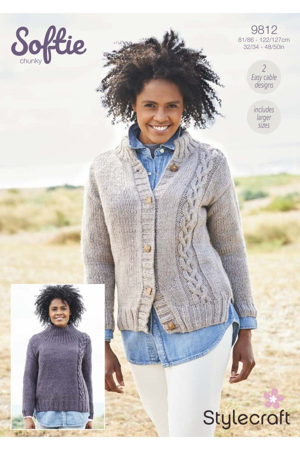 Stylecraft 9812 Sweater and Jacket in Softie Chunky Leaflet